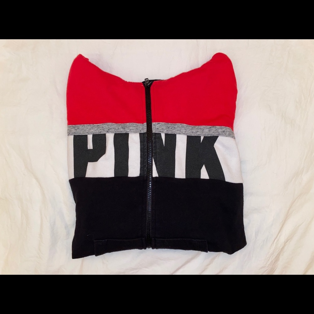 Red Zip Up w Hoodie